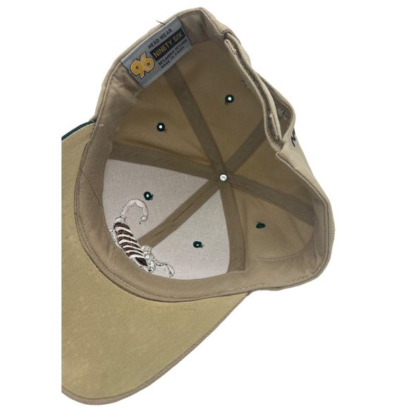 Scorpion Logo Hat / Cap Ninety Six Head Wear Tan Green Adjustable - Picture 5 of 6